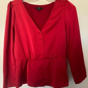 J Crew Satin Peplum Top